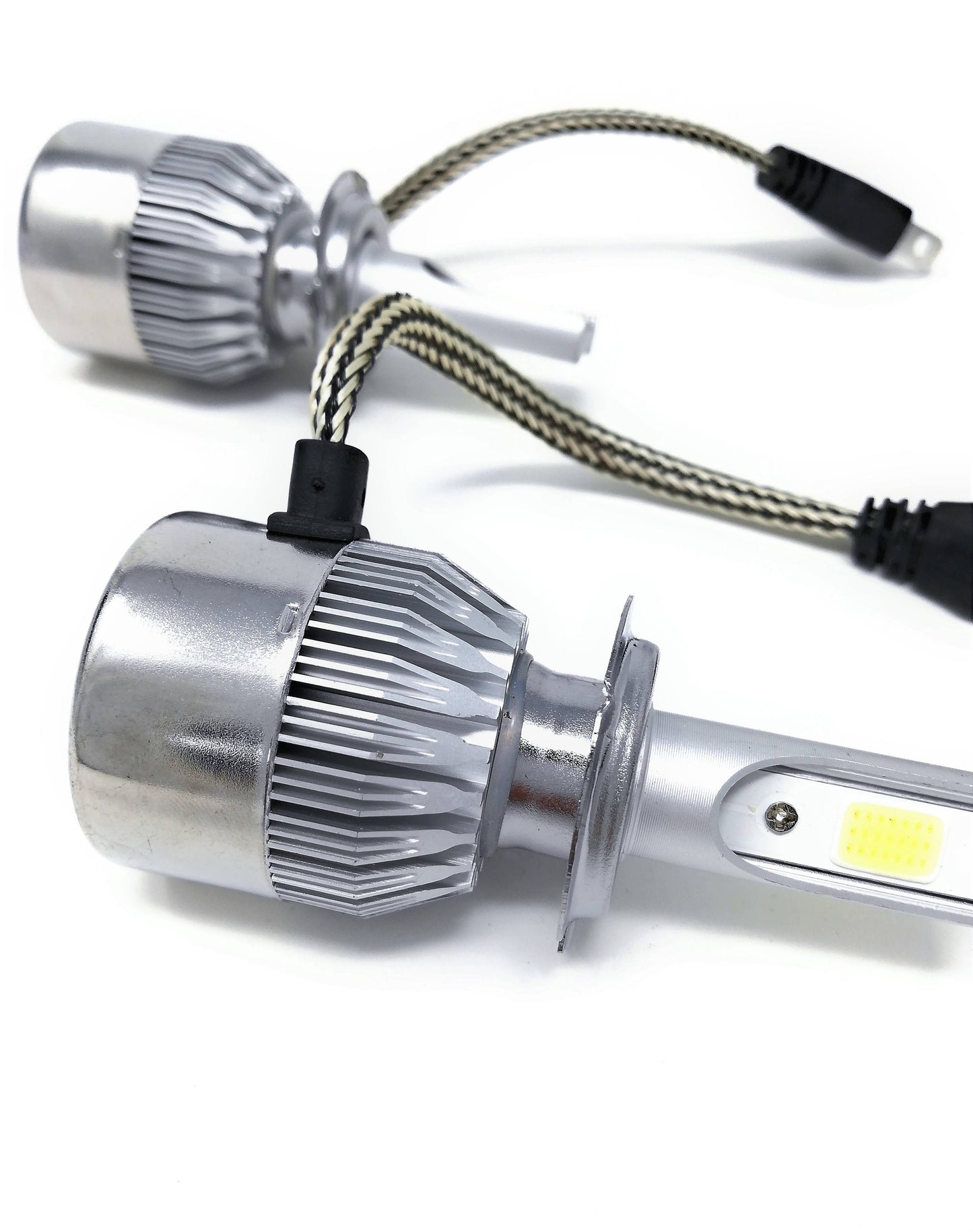 Coppia Di Lampade A Led Per Auto Moto C6 H7 6000K Fari Luce Bianca Lampadine