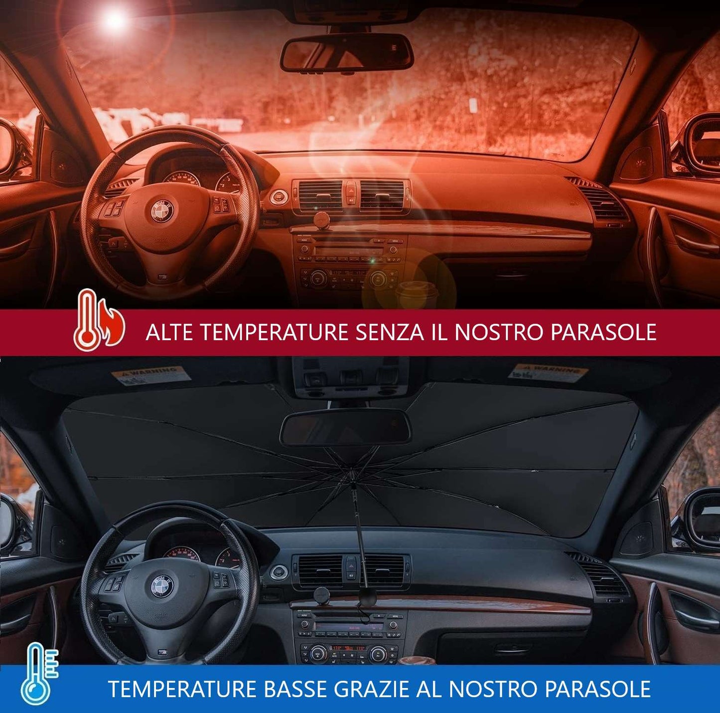Ombrello Parasole Universale Per Auto Parabrezza Pieghevole Protezione Raggi UV