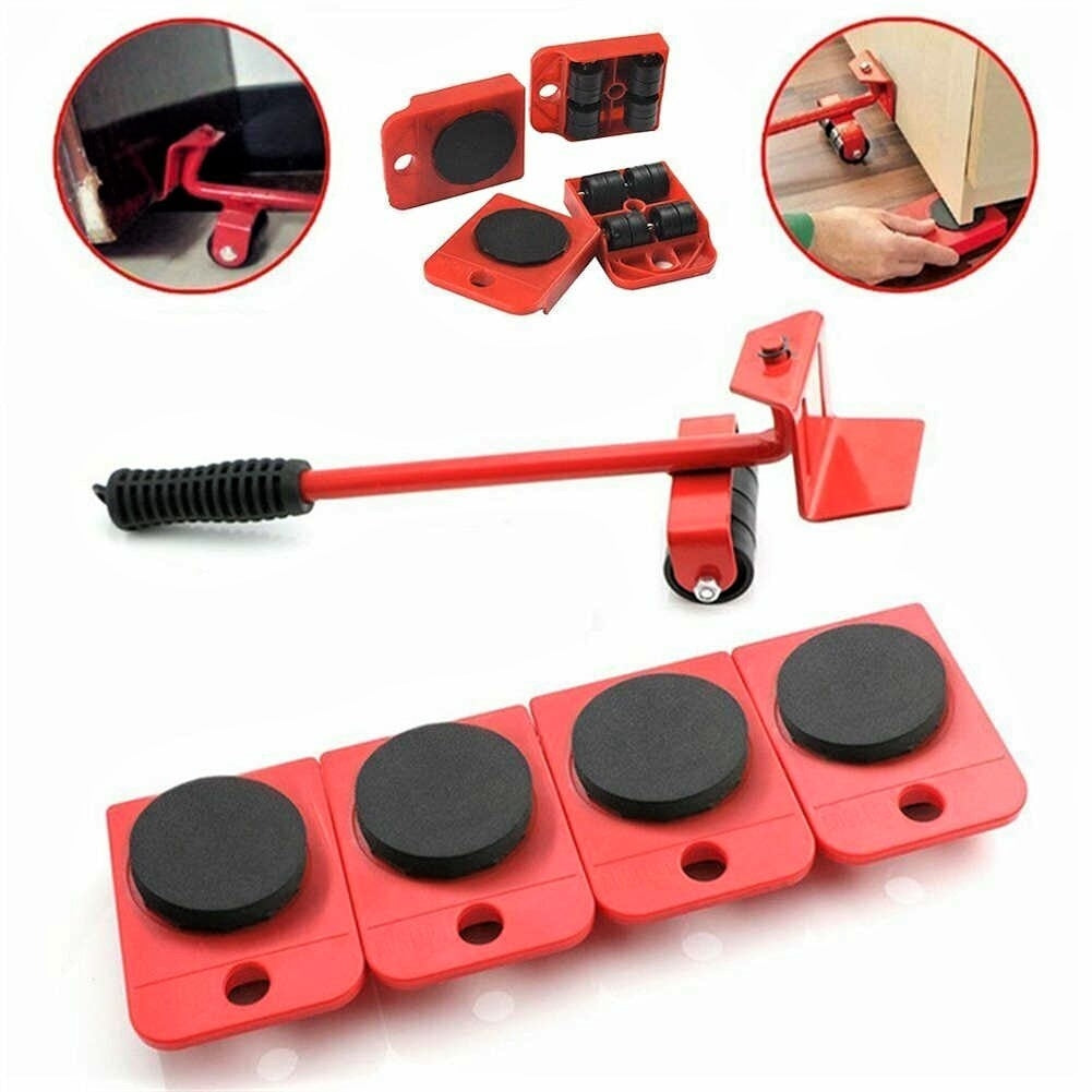 Kit Sollevatore Mobili Con Piastra A Ruote Per Spostare Fino A 150 Kg Di Peso