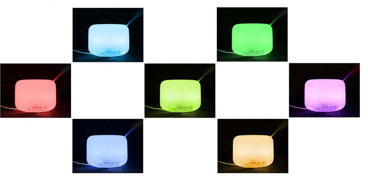 Diffusore Aromi Da 500 ML Con Illuminazione Led 7 Colori E Timer Umidificatore