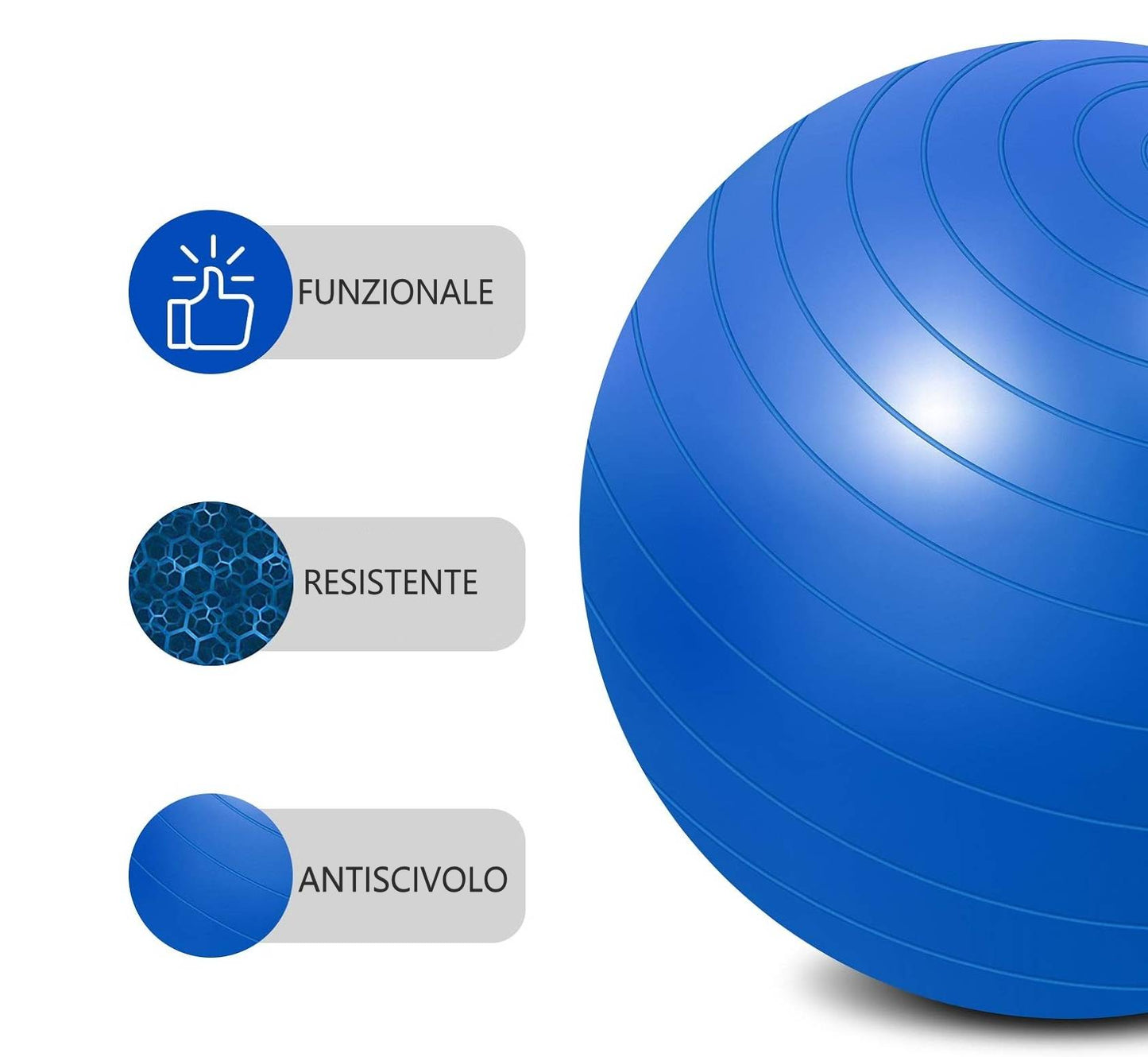 Palla Da Ginnastica Da 55 Cm Gonfiabile E Antiscivolo Per Yoga Fitness Pilates