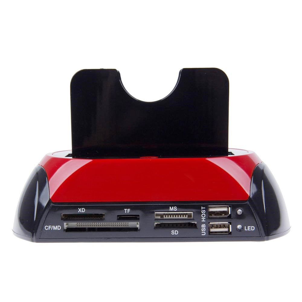 Docking Station 2 Hard Disk 2.5 3.5 Sata Ide E-Sata Usb 2.0 3.0 Lettore Hdd Sd