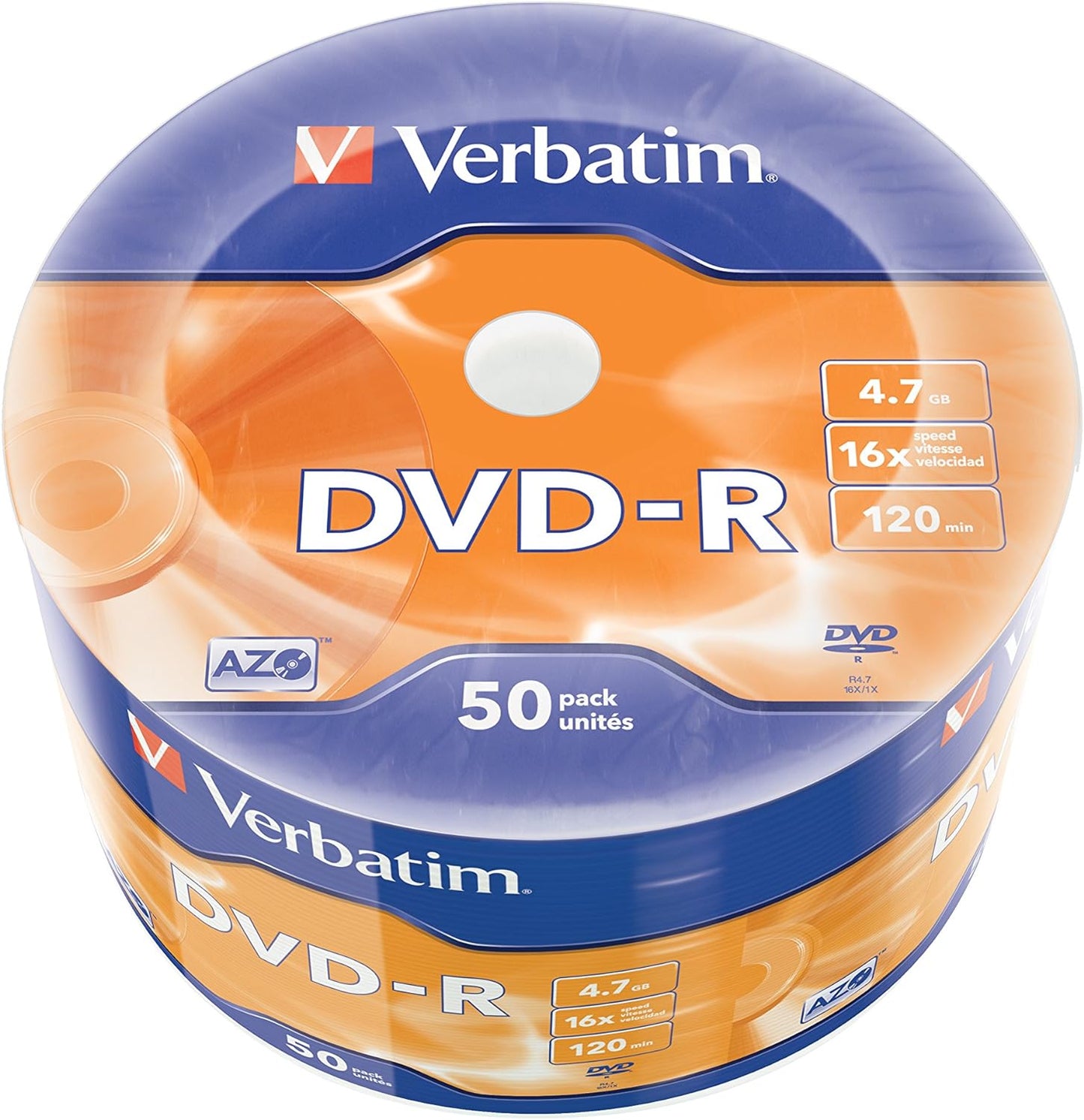 Dischi Verbatim DVD 120 MIN Datalife Protection 4,7 GB Confezione da 50 Pz
