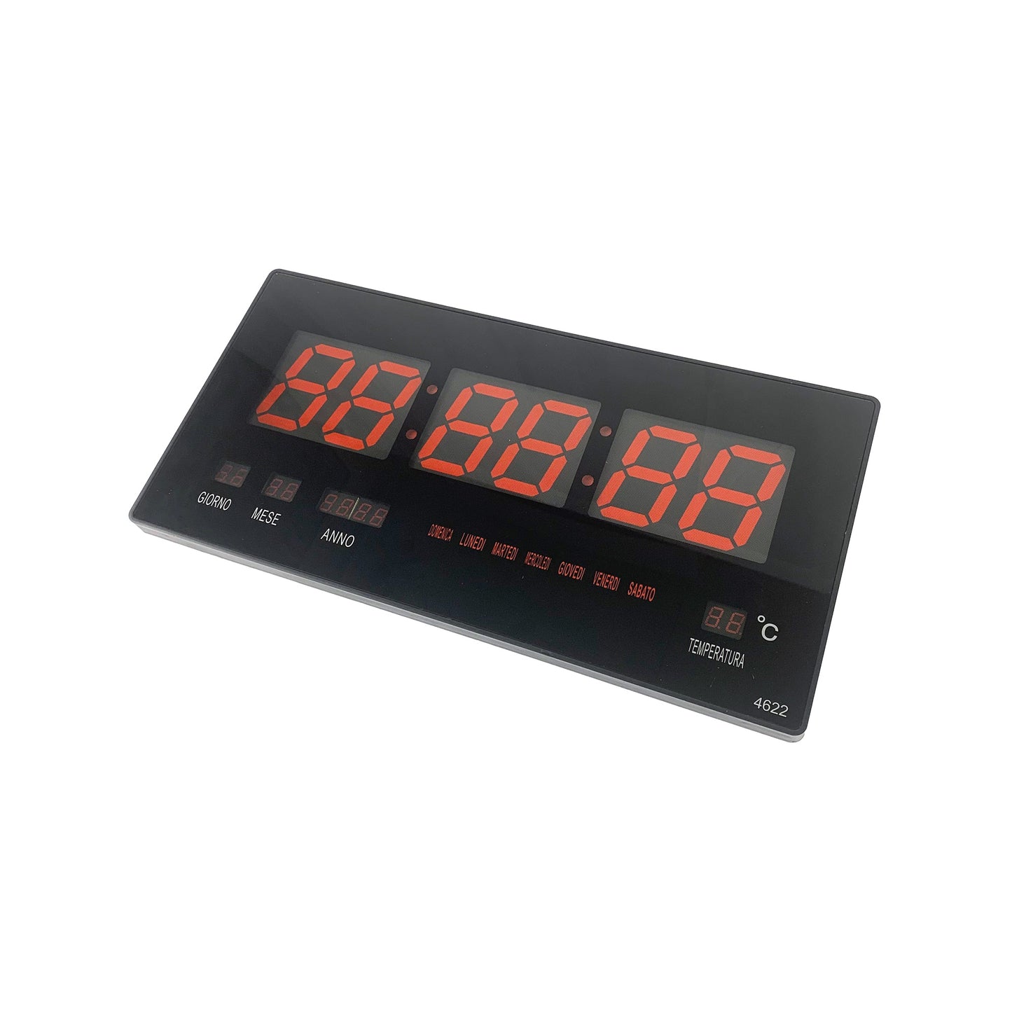 Orologio Digitale da Parete con Display a LED, con Funzione Datario e Termostato