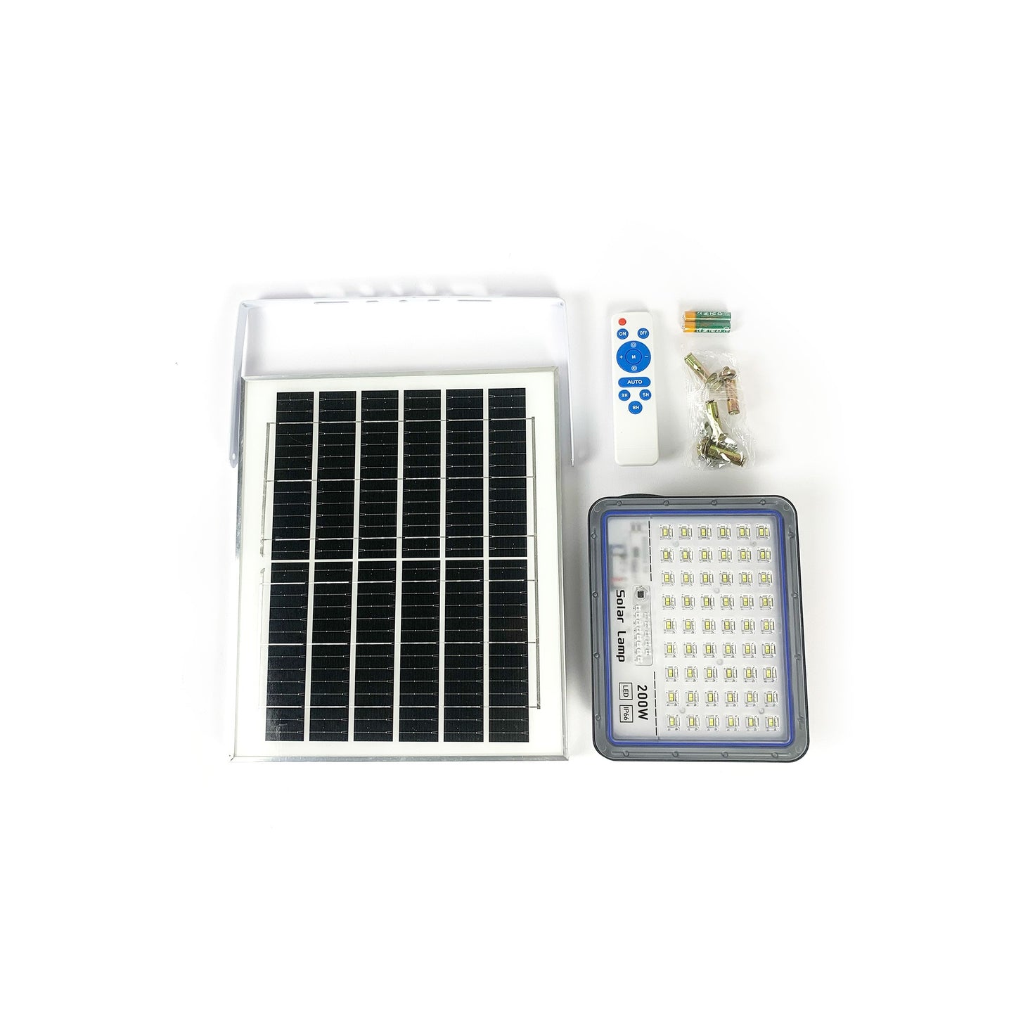 Faro LED da 200W con Pannello Solare, Efficiente e Resistente alle Intemperie