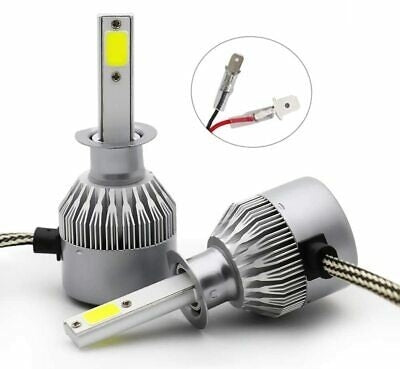 Coppia Di Lampade A Led Per Auto Moto C6 H1 6000K Fari Luce Bianca Lampadine