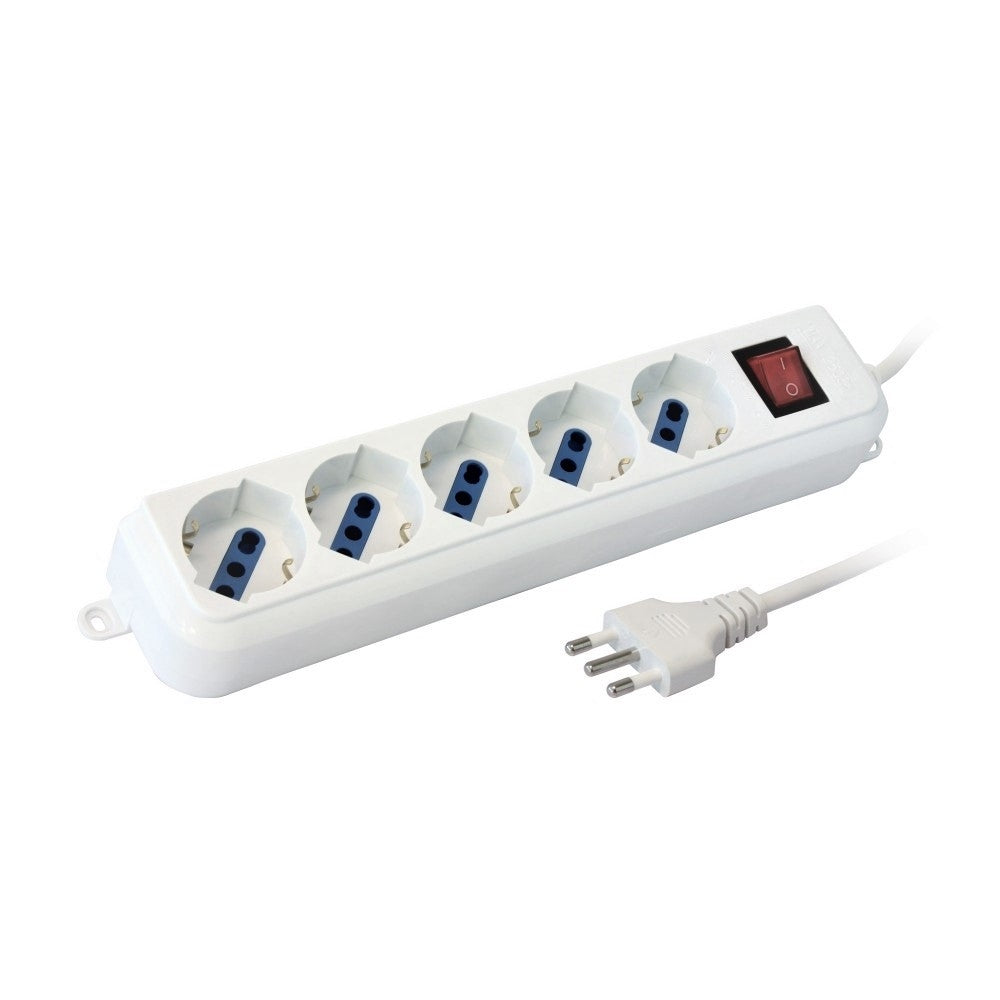 Ciabatta Multipresa Elettrica Con 5 Posti Schuko Con Interruttore Per Accensione