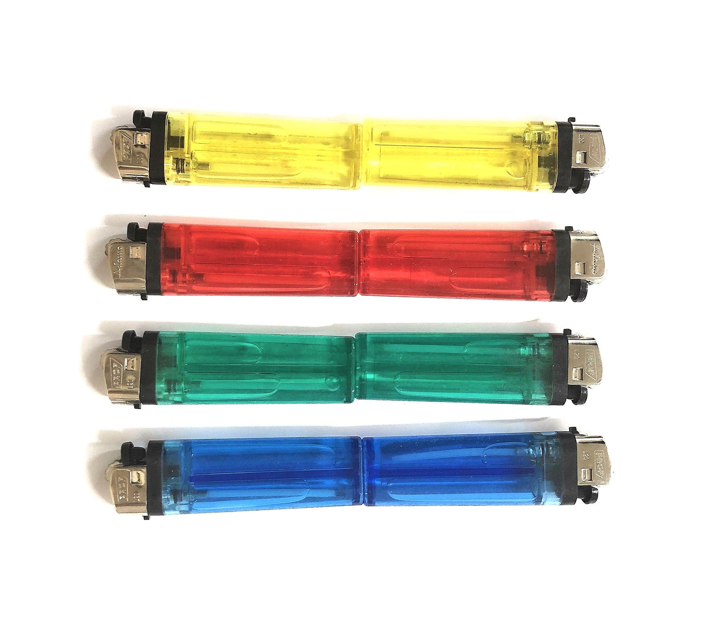 Box Da 50 Accendini Classici Colorati Trasparenti Con Accensione A Pietrina