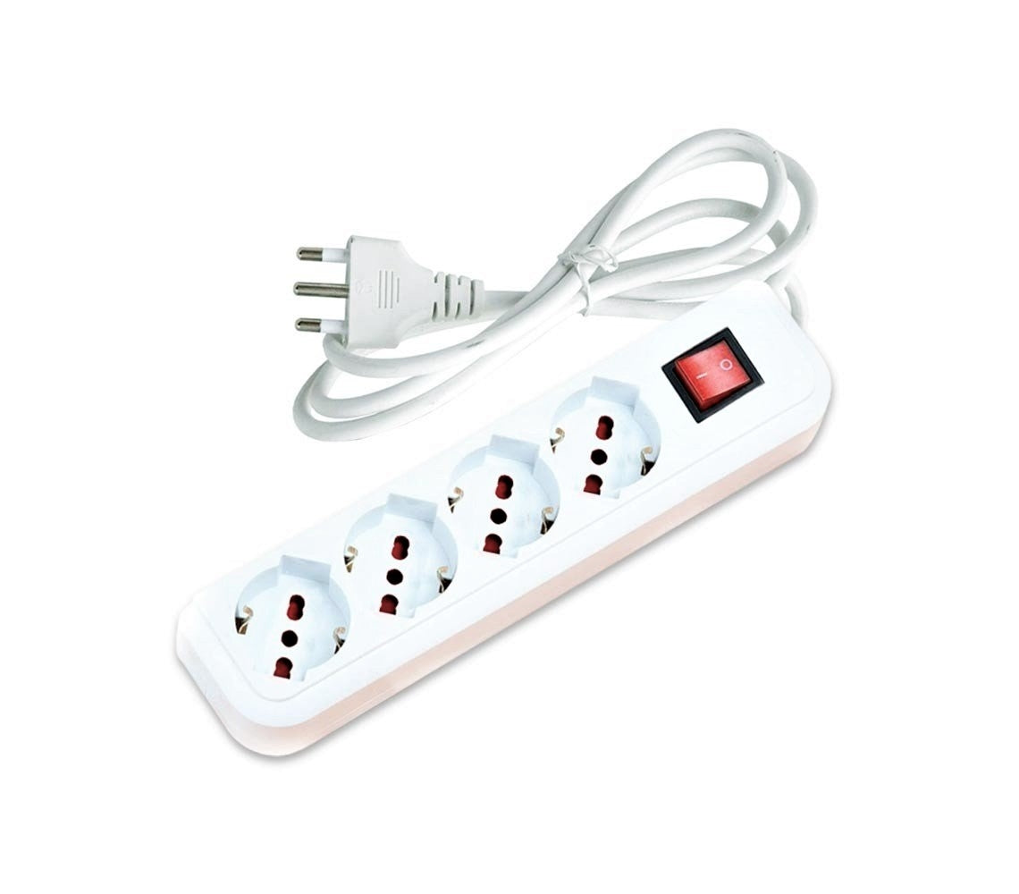 Ciabatta Multipresa Elettrica Con 4 Posti Schuko Con Interruttore Per Accensione