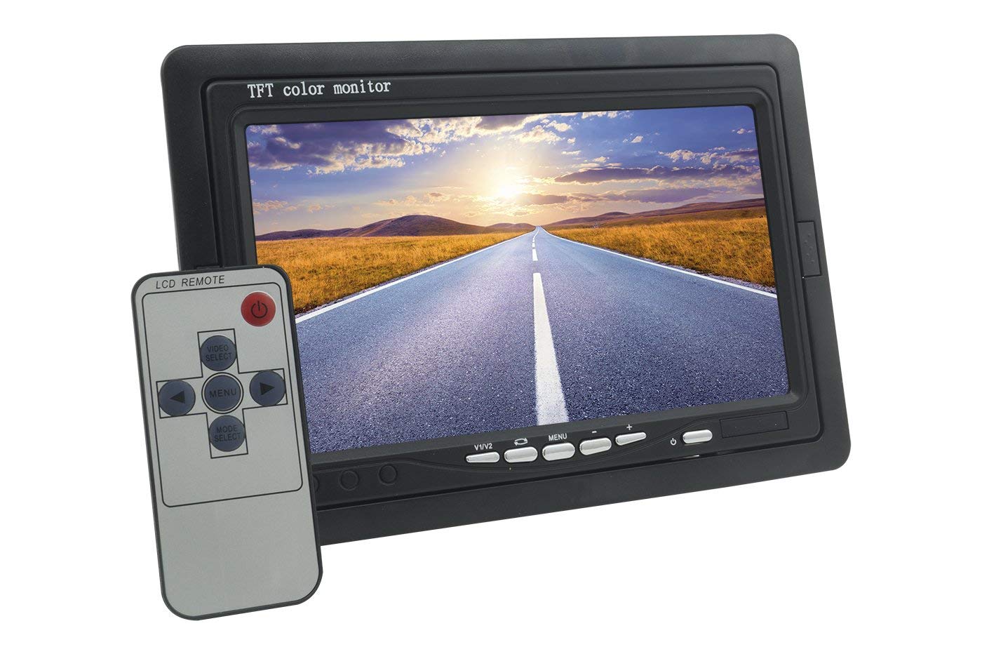 Monitor LCD 7.0 Pollici Auto Con Telecomando 2 Ingressi AV Per Videosorveglianza