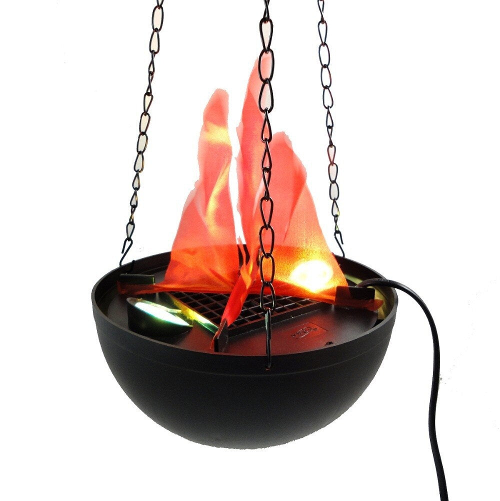 Lampada Effetto Fuoco Con Fiamma Finta Luci A Led Rosse E Catena A Sospensione