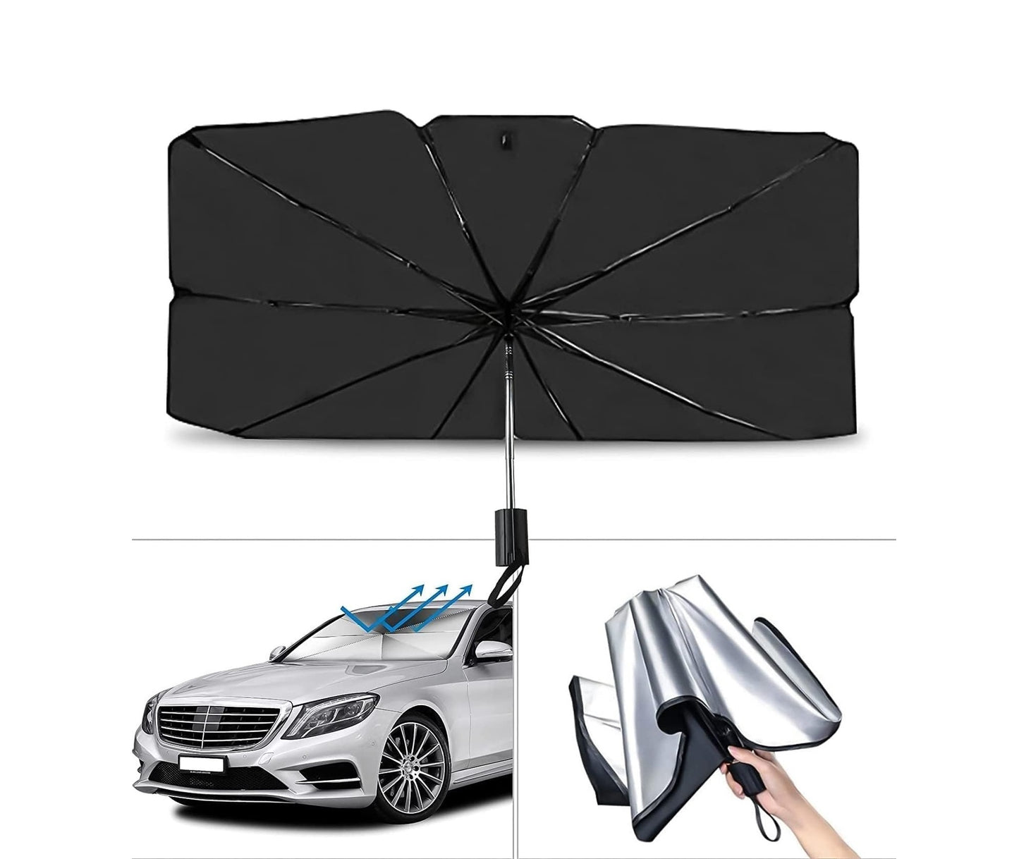 Ombrello Parasole Universale Per Auto Parabrezza Pieghevole Protezione Raggi UV