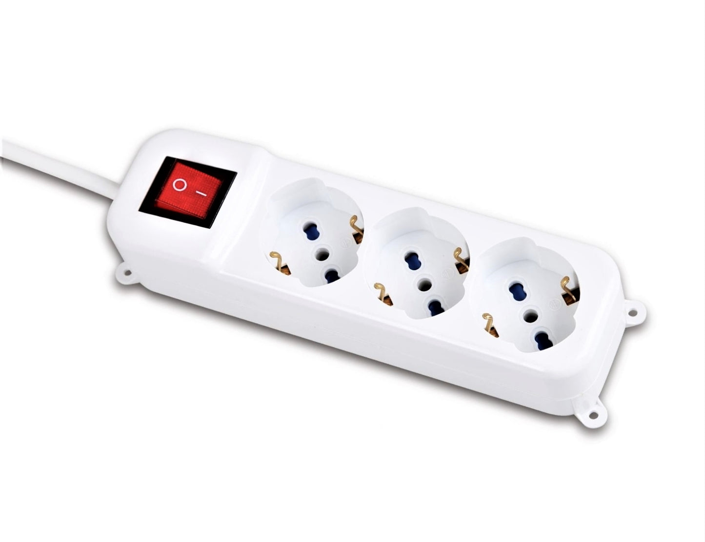 Ciabatta Multipresa Elettrica Con 3 Posti Schuko Con Interruttore Per Accensione