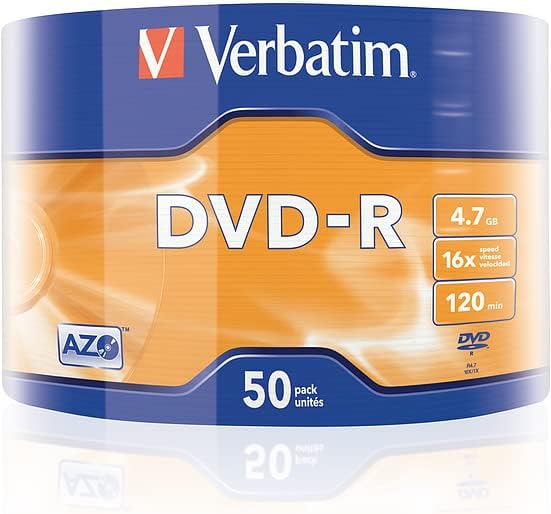 Dischi Verbatim DVD 120 MIN Datalife Protection 4,7 GB Confezione da 50 Pz