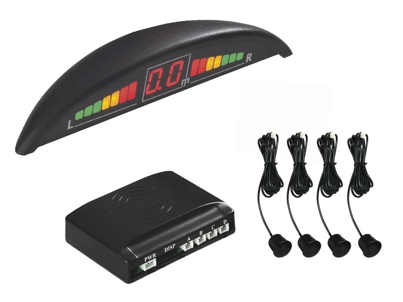 Kit 4 Sensori Di Parcheggio Per Auto Con Display Suono Led Acustico Verniciabili