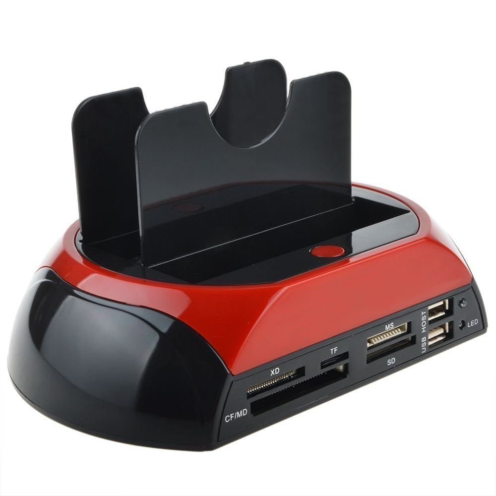Docking Station 2 Hard Disk 2.5 3.5 Sata Ide E-Sata Usb 2.0 3.0 Lettore Hdd Sd