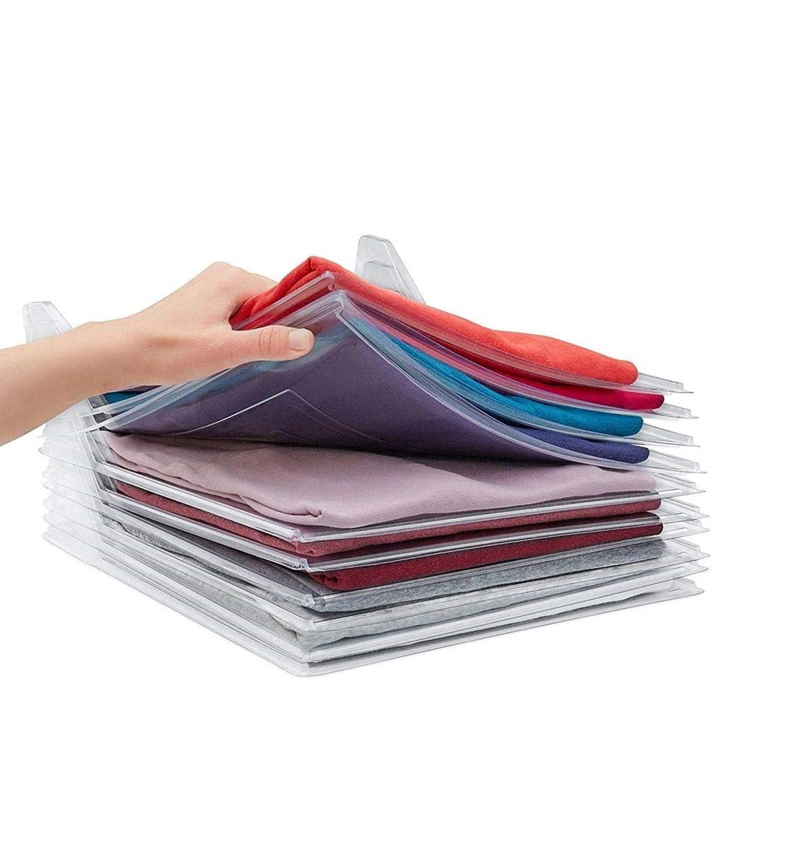 Sistema Salvaspazio per T-Shirt da 10 Unità, ideale per Armadio e Comodino