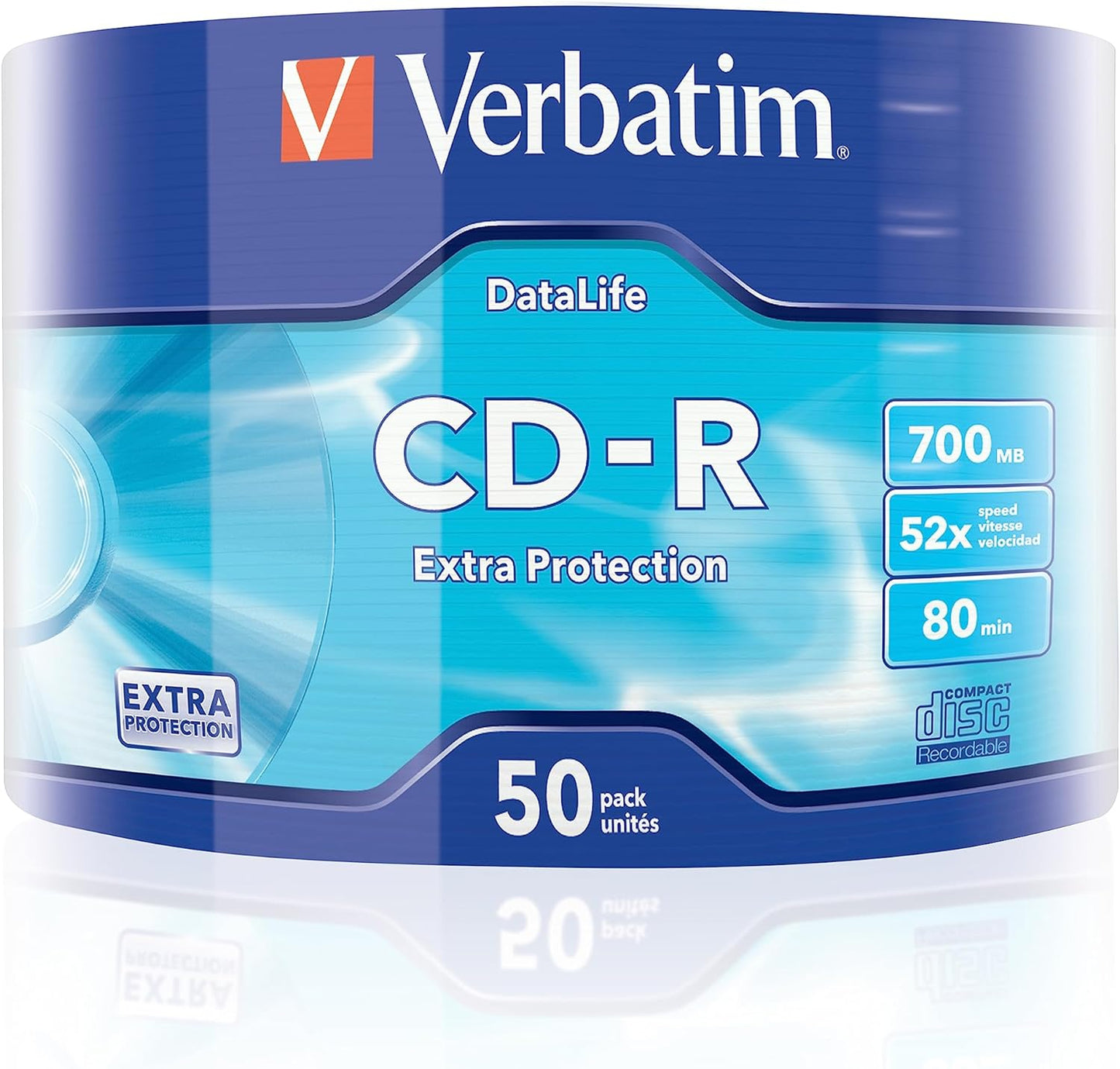 Dischi Verbatim CD-R 80 MIN Datalife Protection 700 MB Confezione da 50 Pz