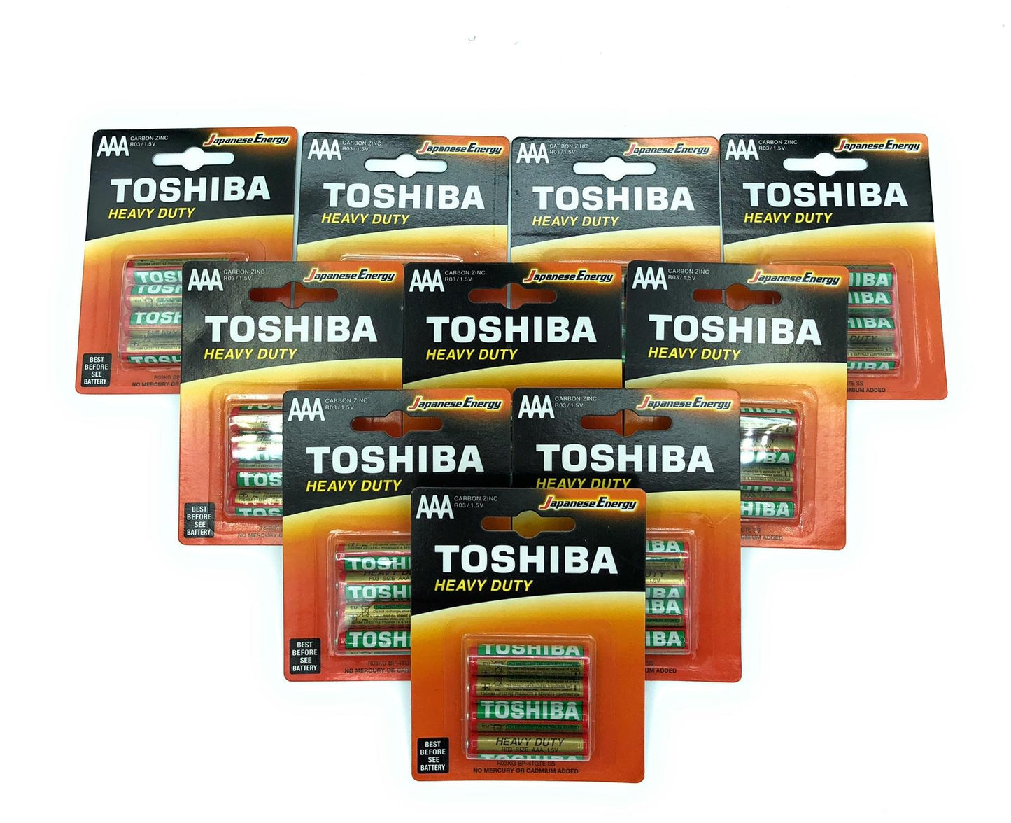 40 Batterie Ministilo Zinco Carbone Toshiba In 10 Confezioni Da 4 Pile AAA 1.5V