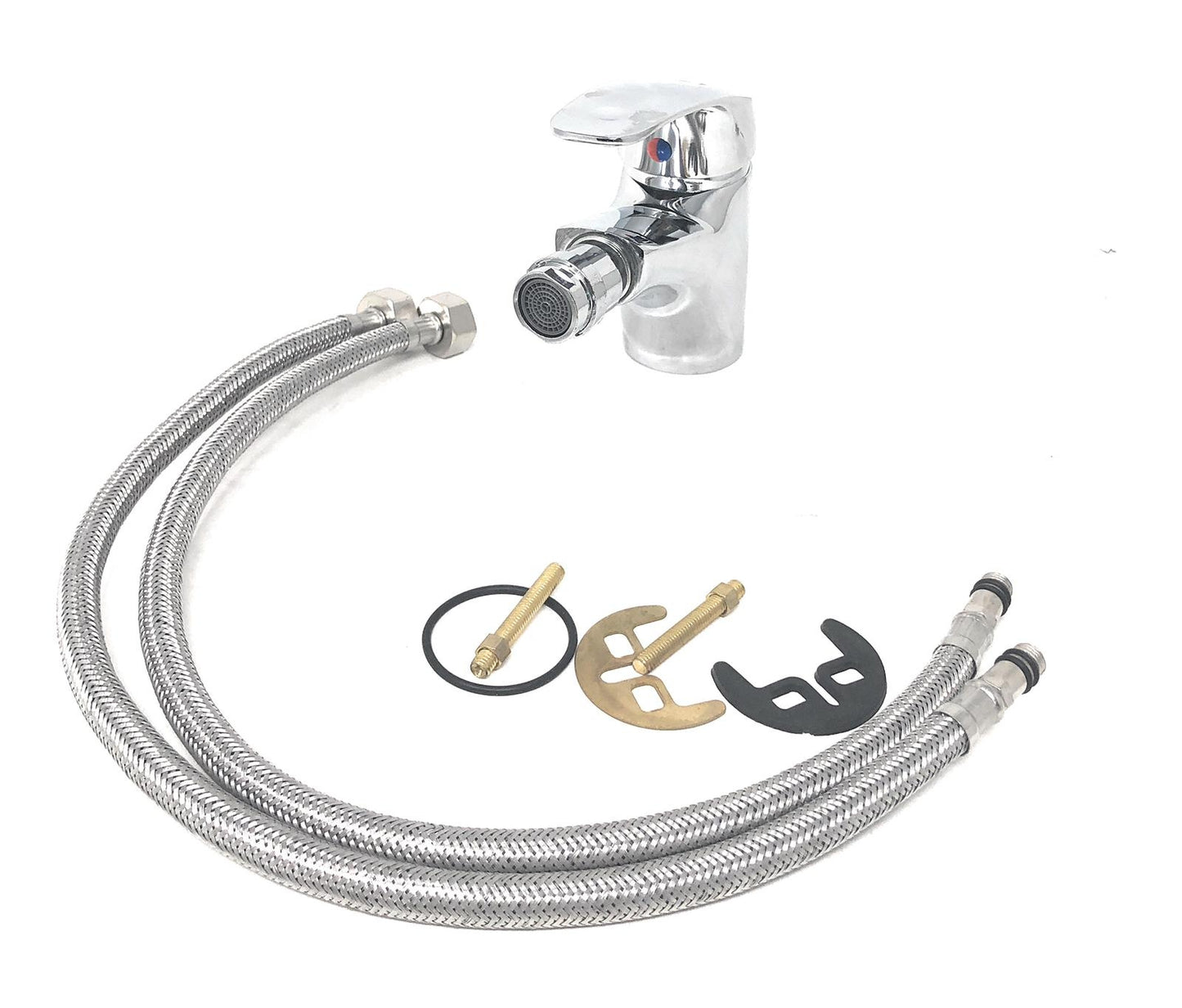 Rubinetto Miscelatore Con Flessibili In Ottone Con Testa Mobile Per Bidet Lavabo
