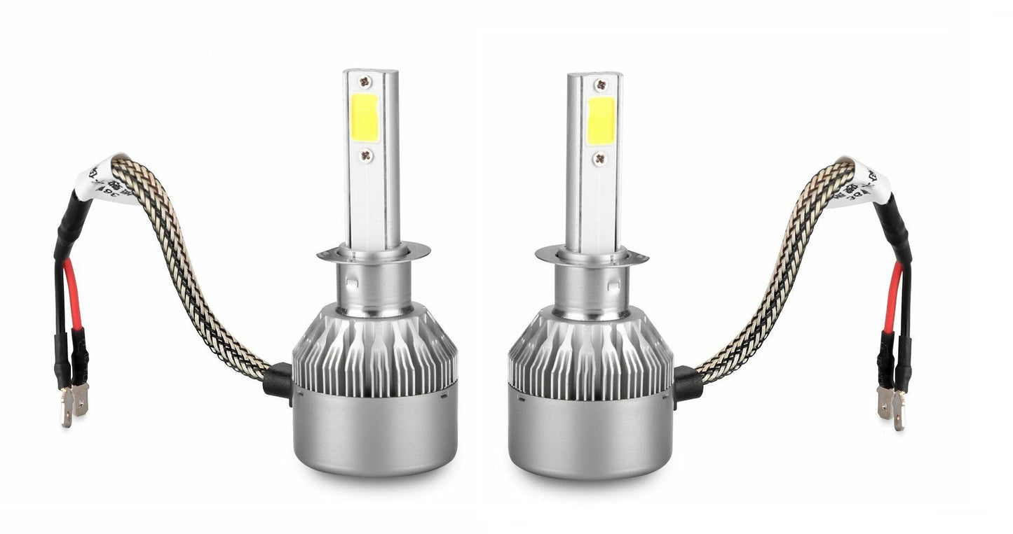 Coppia Di Lampade A Led Per Auto Moto C6 H1 6000K Fari Luce Bianca Lampadine