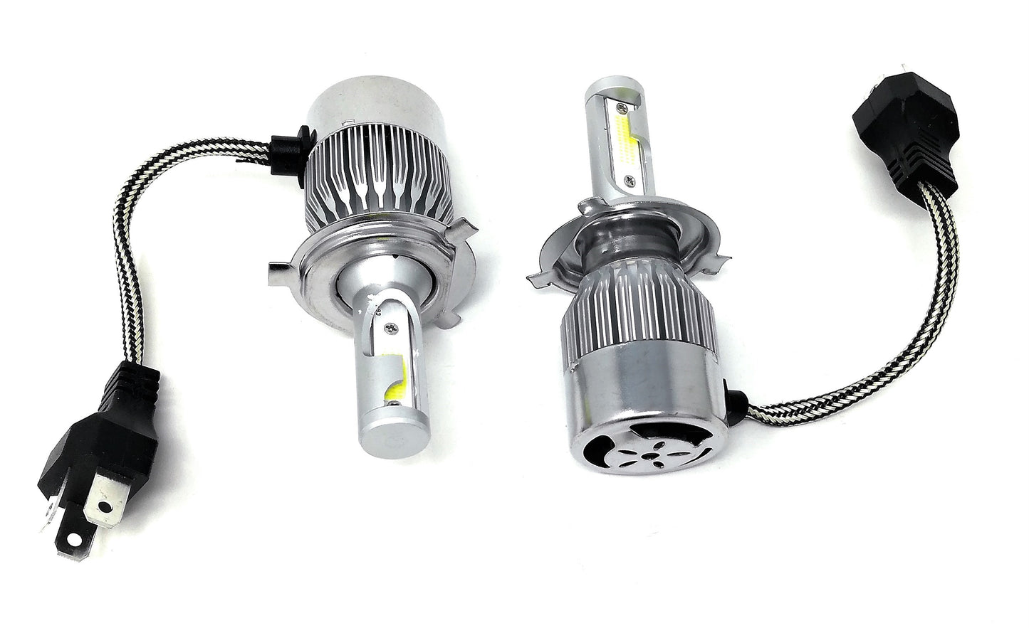 Coppia Di Lampade A Led Per Auto Moto C6 H4 6000K Fari Luce Bianca Lampadine