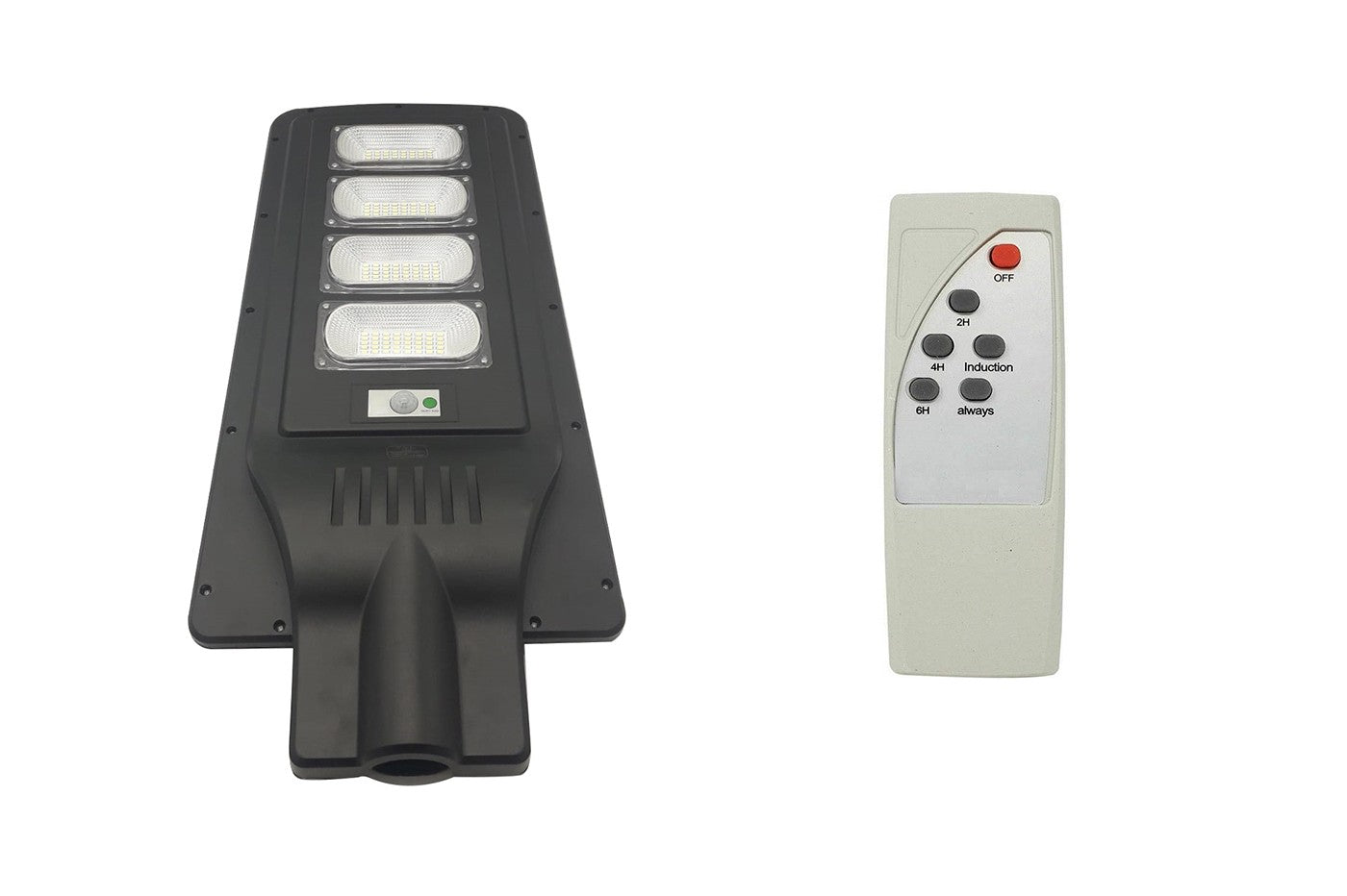 Lampione Stradale Faro A Led 120W Con Pannello Solare Crepuscolare E Telecomando