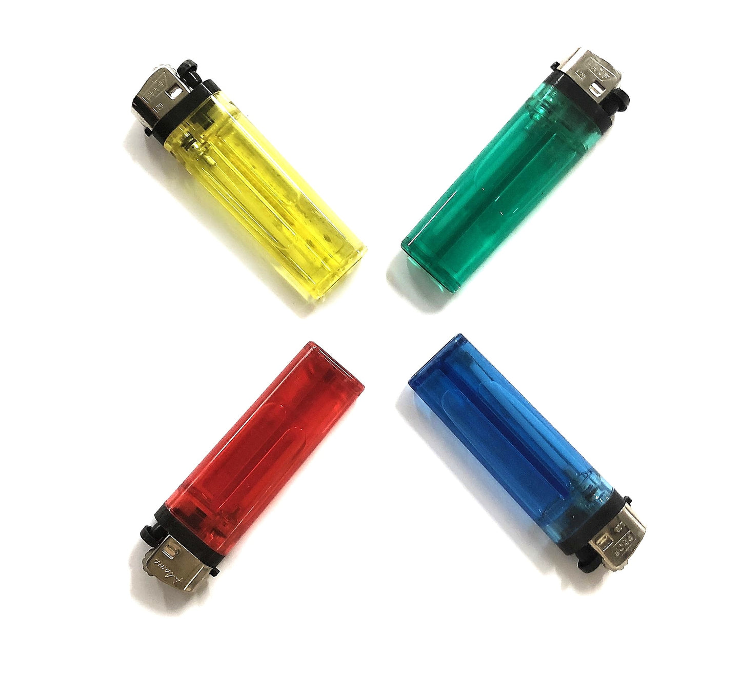 Box Da 50 Accendini Classici Colorati Trasparenti Con Accensione A Pietrina