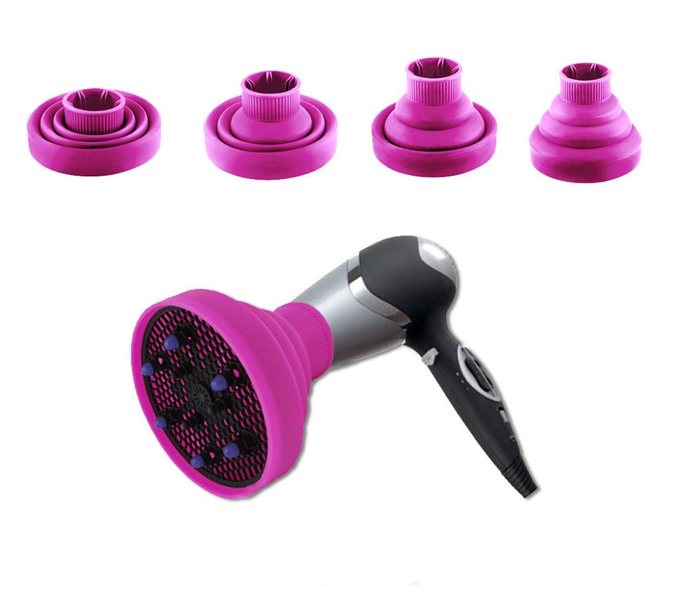 Diffusore Universale Pieghevole In Silicone Da Viaggio Per Phon Asciugacapelli