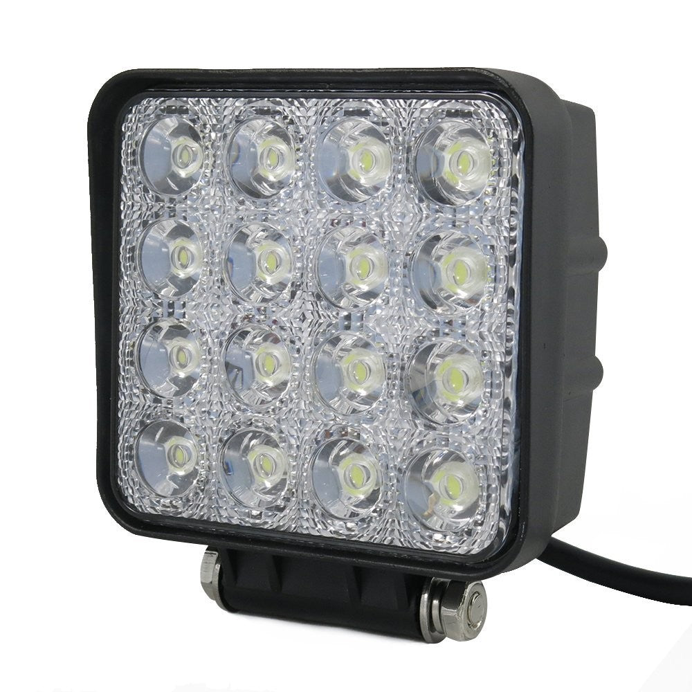 Faro 48W Quadrato Faretto Led Da Lavoro 16 Led Da 3W Di Profondità Auto Barca