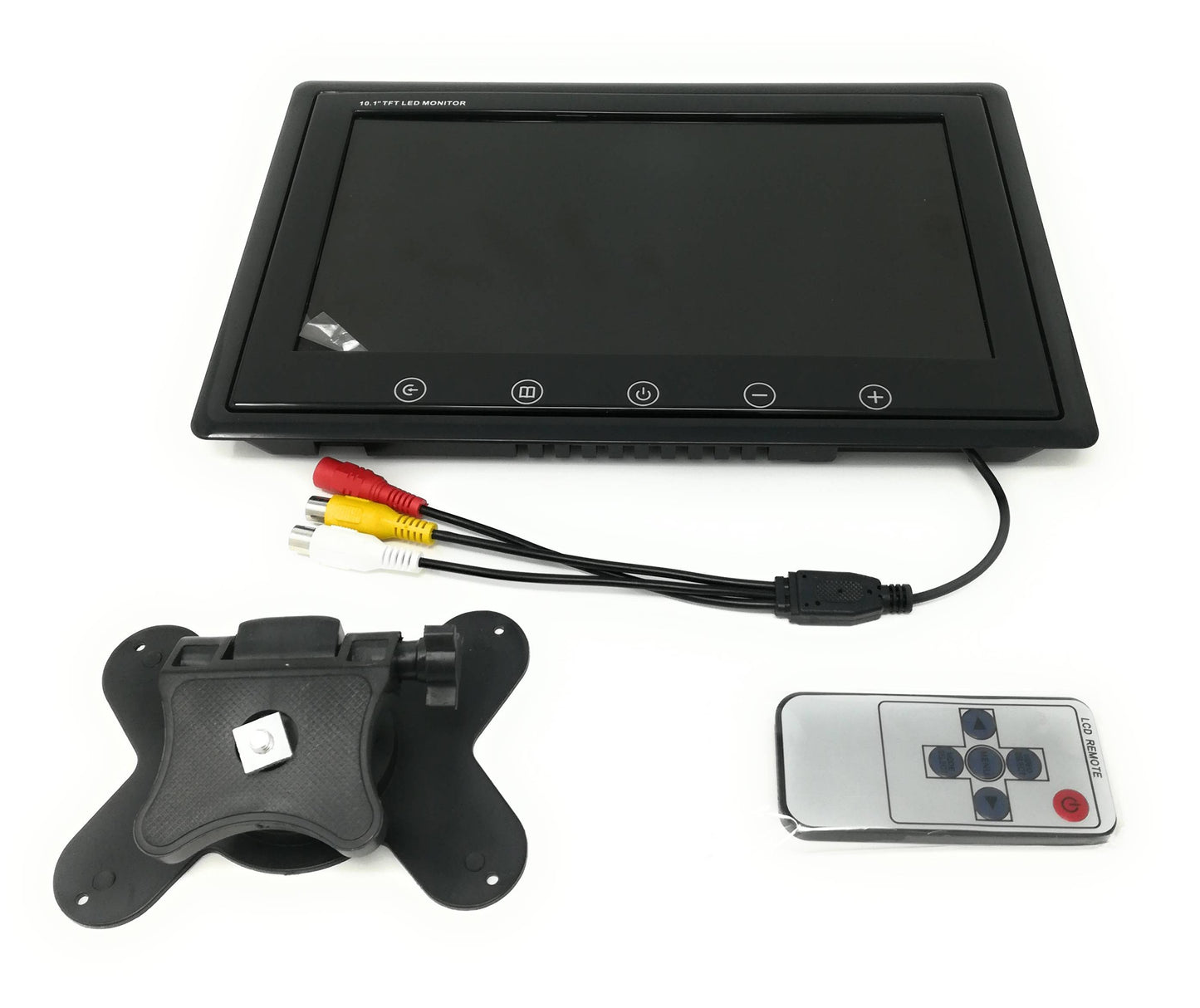 Monitor LCD 10.1 Pollici Auto Pulsanti Touch 2 Ingressi AV Per Videosorveglianza