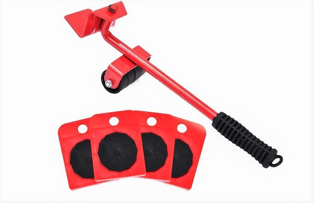 Kit Sollevatore Mobili Con Piastra A Ruote Per Spostare Fino A 150 Kg Di Peso