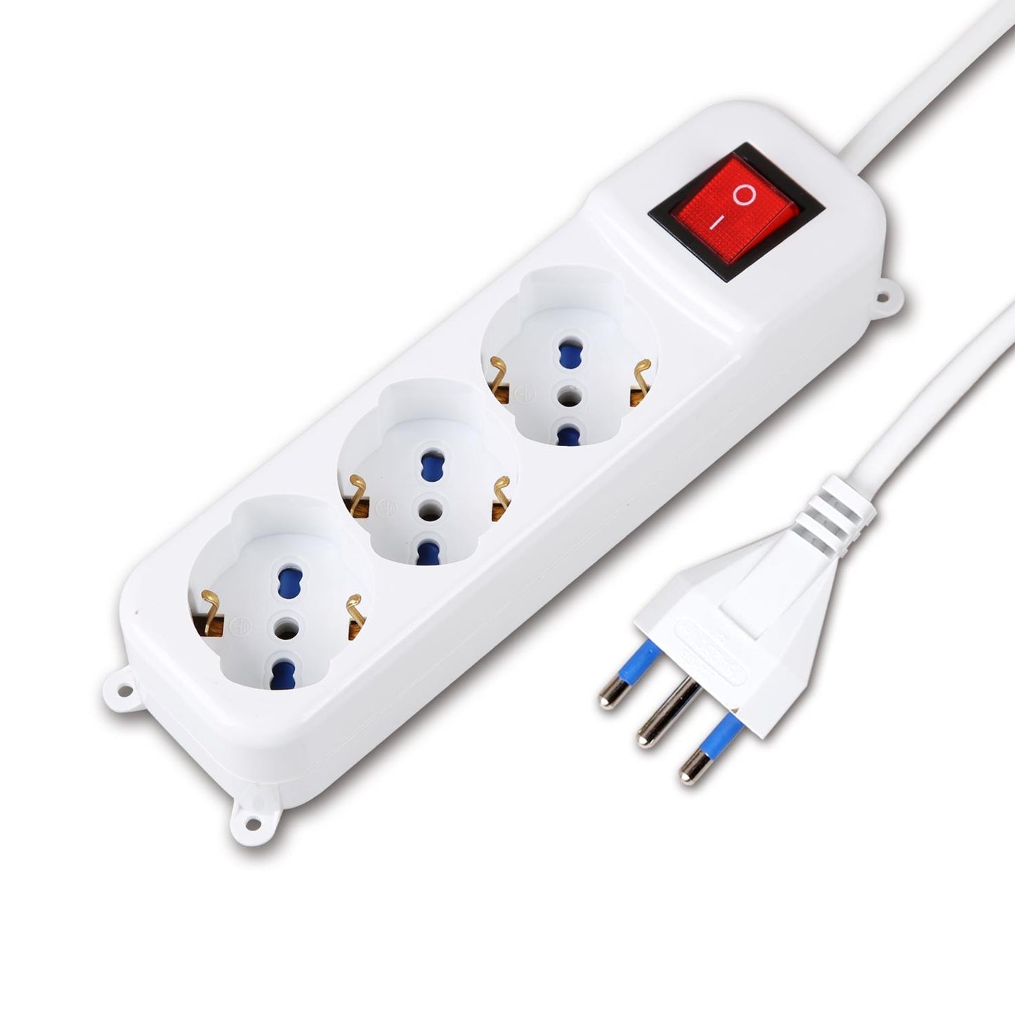 Ciabatta Multipresa Elettrica Con 3 Posti Schuko Con Interruttore Per Accensione