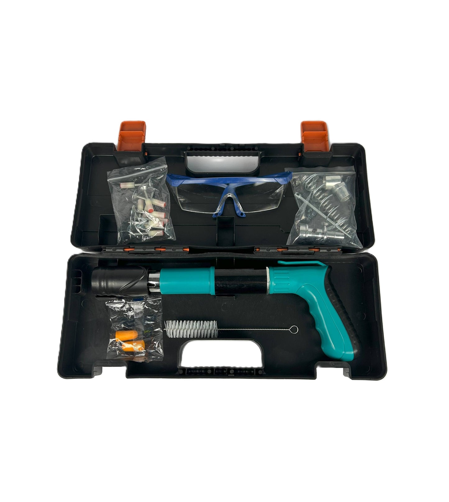 Pistola Manuale Sparachiodi Portatile Regolabile con Chiodi e Occhiali Integrati