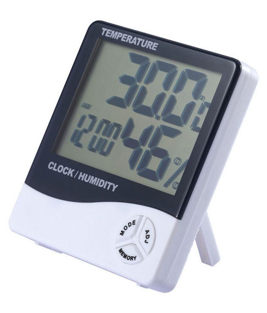 Termometro Igrometro Orologio Digitale Data Con Display Lcd 12/24 Ore Allarme