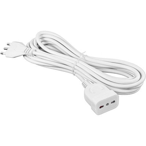 Prolunga Cavo Elettrico Lineare Bipasso Da 5 Metri Con Presa 16A-10A