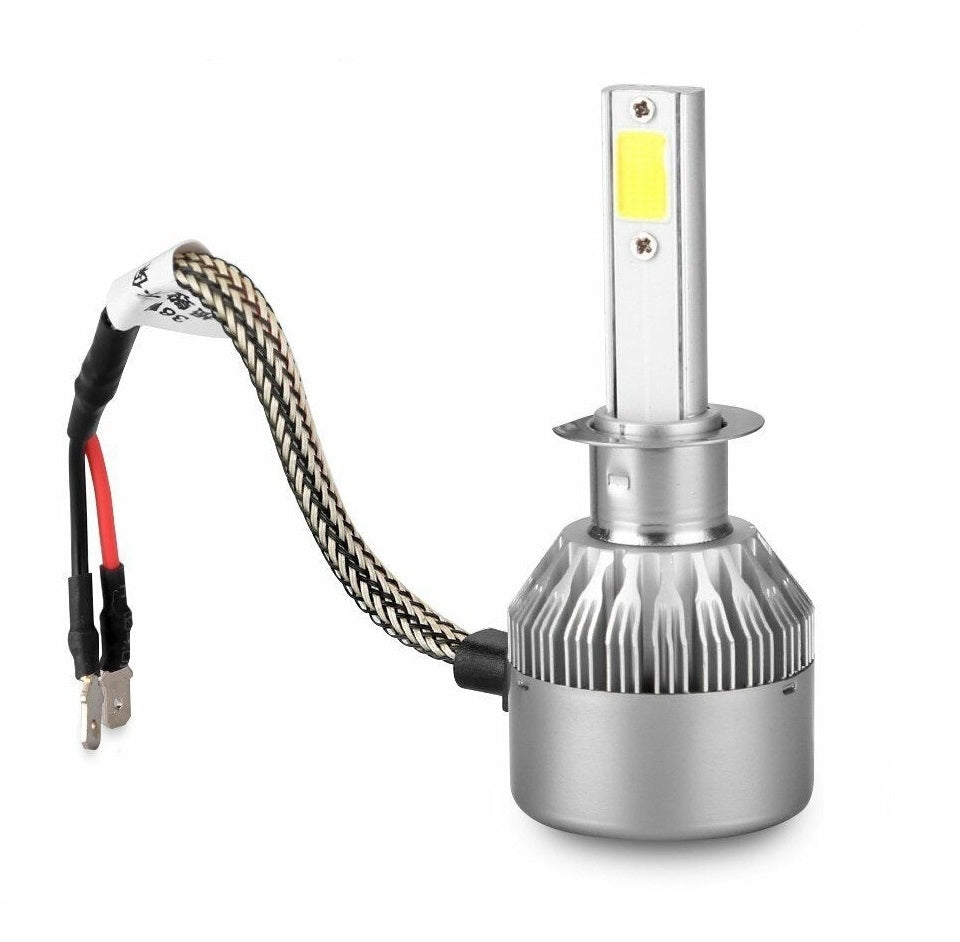 Coppia Di Lampade A Led Per Auto Moto C6 H1 6000K Fari Luce Bianca Lampadine