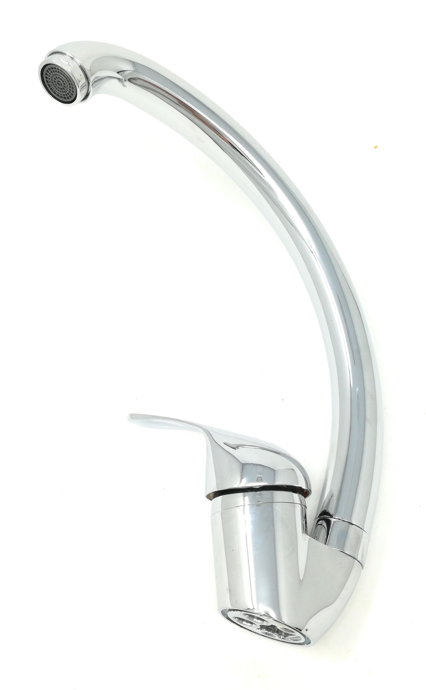 Rubinetto Per Lavello Cucina Miscelatore Canna Alta Ottone Cromato Mono Comando