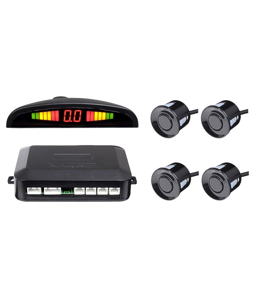 Kit 4 Sensori Di Parcheggio Per Auto Con Display Suono Led Acustico Verniciabili