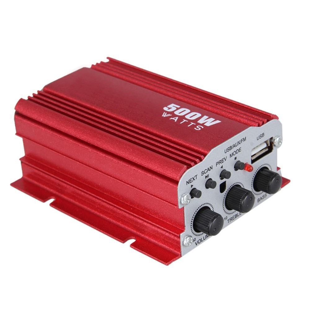 Amplificatore Stereo 500W A 2 Canali Con Telecomando 12V Mp3 Usb Audio Speaker