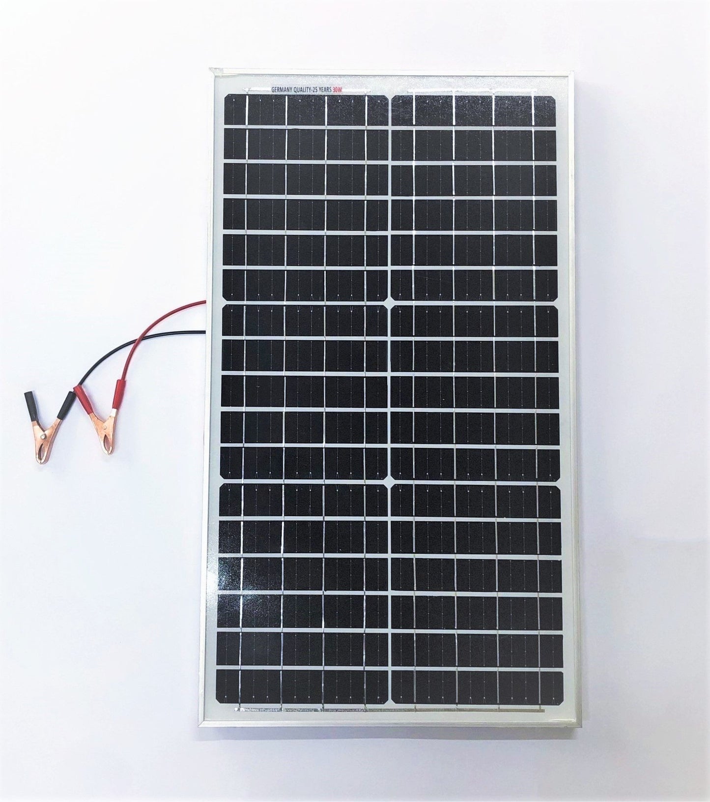 Pannello Ad Energia Solare Fotovoltaico 30W 12V Con Celle In Silicio E Pinze