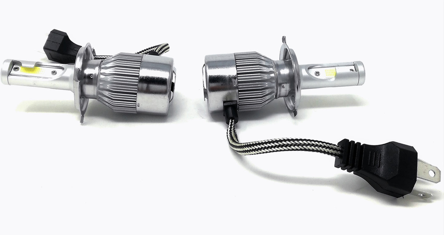 Coppia Di Lampade A Led Per Auto Moto C6 H4 6000K Fari Luce Bianca Lampadine