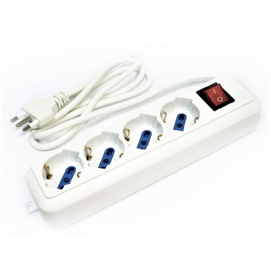 Ciabatta Multipresa Elettrica Con 4 Posti Schuko Con Interruttore Per Accensione