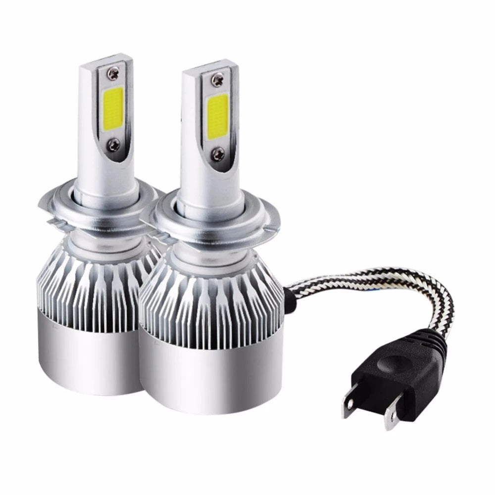 Coppia Di Lampade A Led Per Auto Moto C6 H7 6000K Fari Luce Bianca Lampadine