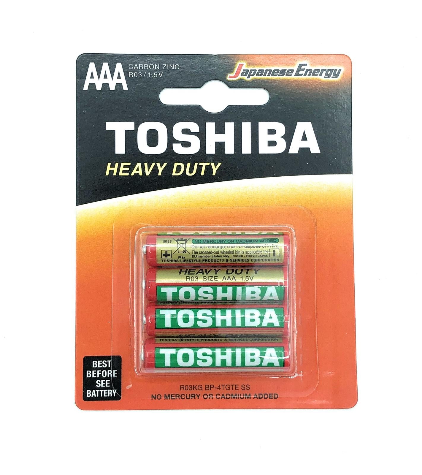 40 Batterie Ministilo Zinco Carbone Toshiba In 10 Confezioni Da 4 Pile AAA 1.5V