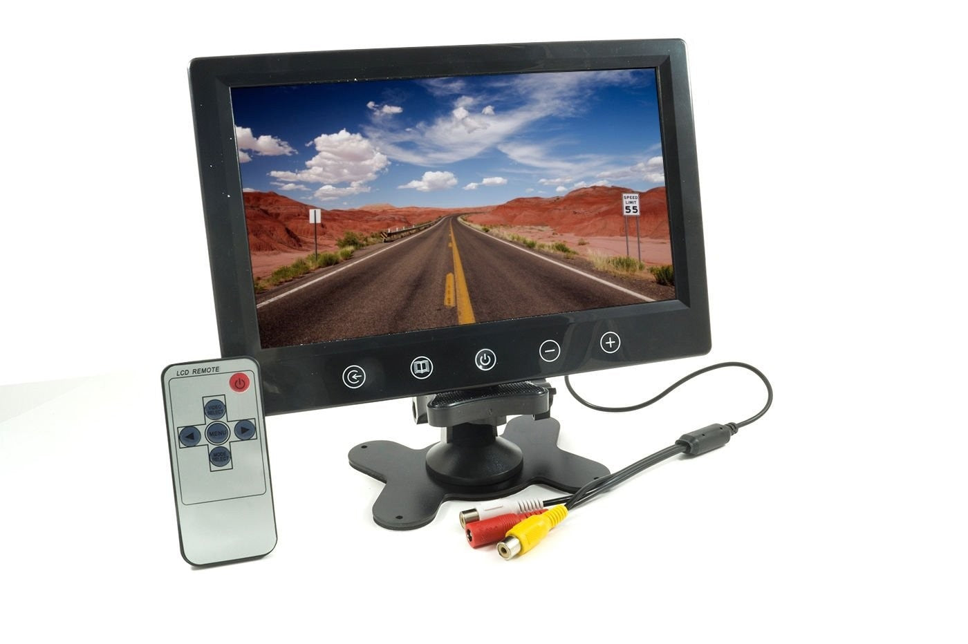 Monitor LCD 10.1 Pollici Auto Pulsanti Touch 2 Ingressi AV Per Videosorveglianza