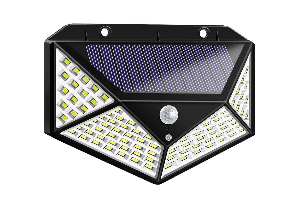 Faretto Esterno Crepuscolare Ad Energia Solare 100 Led Con Sensore Di Movimento