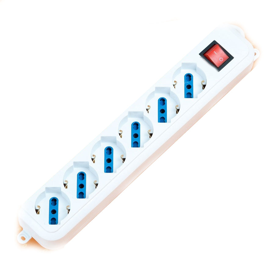Ciabatta Multipresa Elettrica Con 6 Posti Schuko Con Interruttore Per Accensione