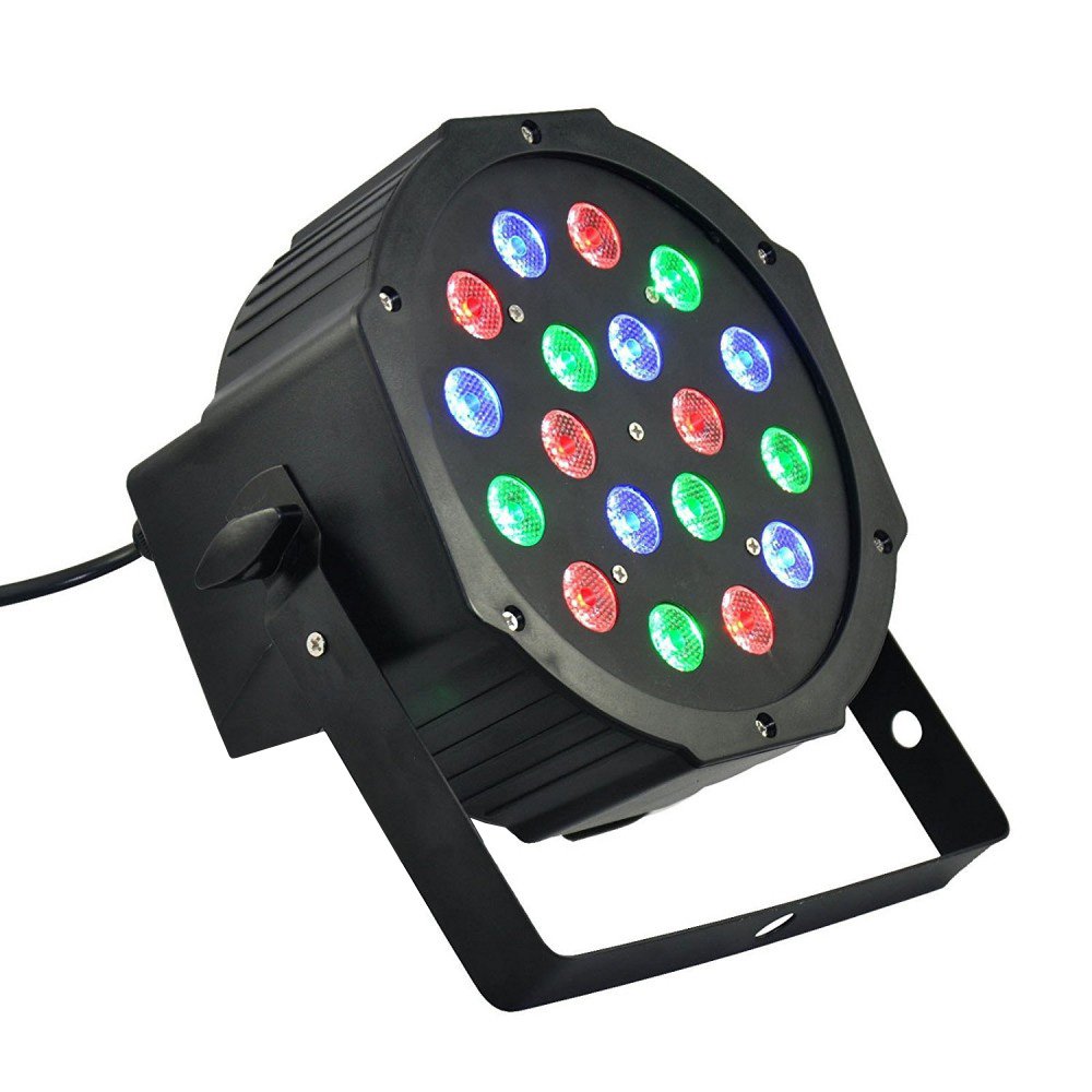Faro Rgb 18W Faretto 18 Led Vari Colori Discoteca Sensore Sonoro Luce Colorata