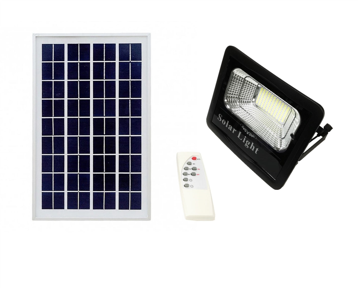 Faro A Led Da 50W SMD Luce Bianca Con Pannello Solare, Sensore E Telecomando